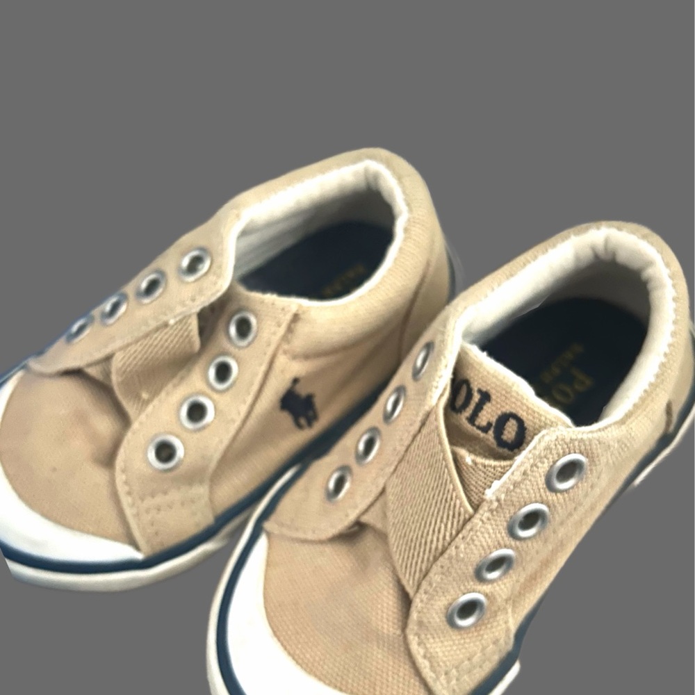 Polo by Ralph Lauren Kids Beige Canvas Sneakers